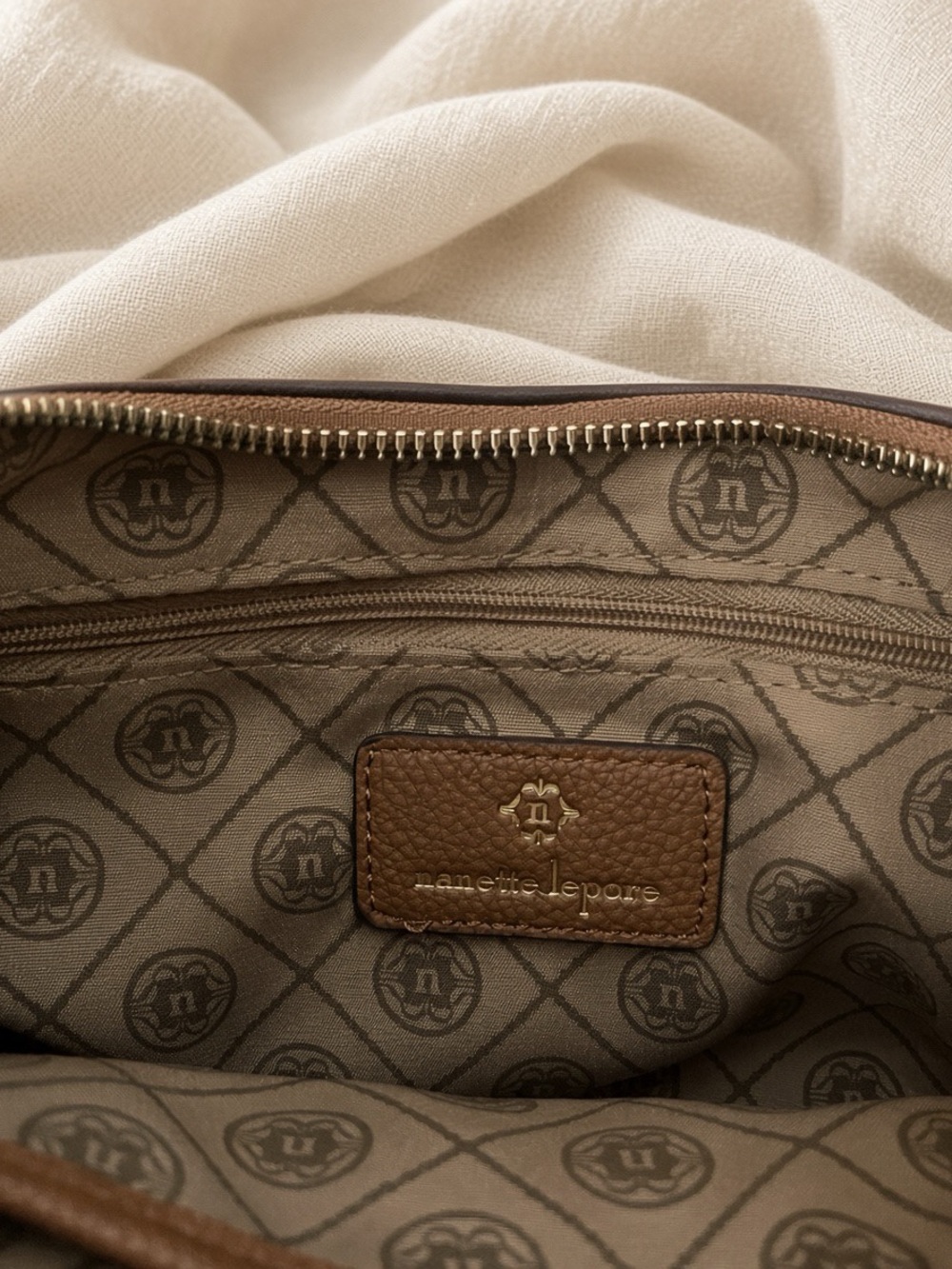 Nanette Lepore Brown Crescent Leather Shoulder Bag - Picture 5 of 7
